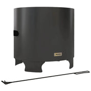 Smokeless Fire Pit Portable Wood Burning, 45cm, Black, Round Metal Bonfire Stove with Poker for Garden Camping