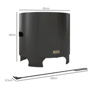 Smokeless Fire Pit Portable Wood Burning, 45cm, Black, Round Metal Bonfire Stove with Poker for Garden Camping