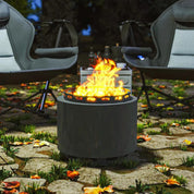 Smokeless Fire Pit Portable Wood Burning, 48.5cm, Dark Grey with Poker for Garden Camping Bonfire Party