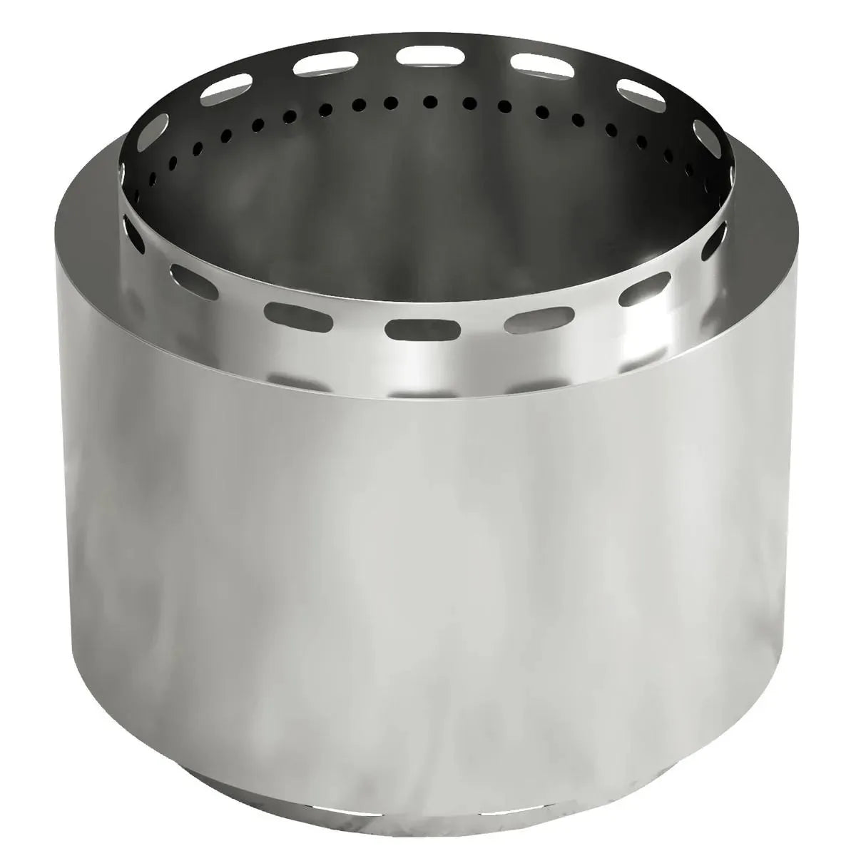 Smokeless Fire Pit Portable Wood Burning, 48.5cm, Silver Stainless Steel with Poker for Garden Camping Bonfire Party
