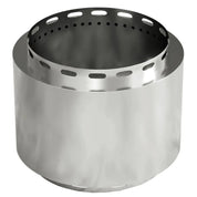 Smokeless Fire Pit Portable Wood Burning, 48.5cm, Silver Stainless Steel with Poker for Garden Camping Bonfire Party