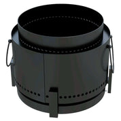 Smokeless Fire Pit Portable Wood Burning with Ash Catcher, 37cm, Black with Poker for Garden Camping Bonfire Party
