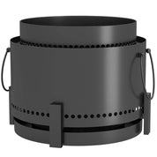 Smokeless Fire Pit Portable Wood Burning with Ash Catcher, 37cm, Dark Grey with Poker for Garden Camping Bonfire Party