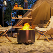 Smokeless Fire Pit Steel with Poker, Grey