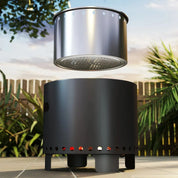 Smokeless Fire Pit Steel with Poker, Grey
