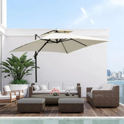 Steel Frame Outdoor Roma Cantilever Umbrella Garden Sun Shade