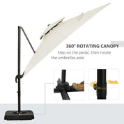 Steel Frame Outdoor Roma Cantilever Umbrella Garden Sun Shade