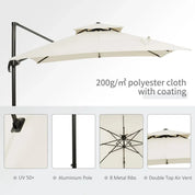 Steel Frame Outdoor Roma Cantilever Umbrella Garden Sun Shade