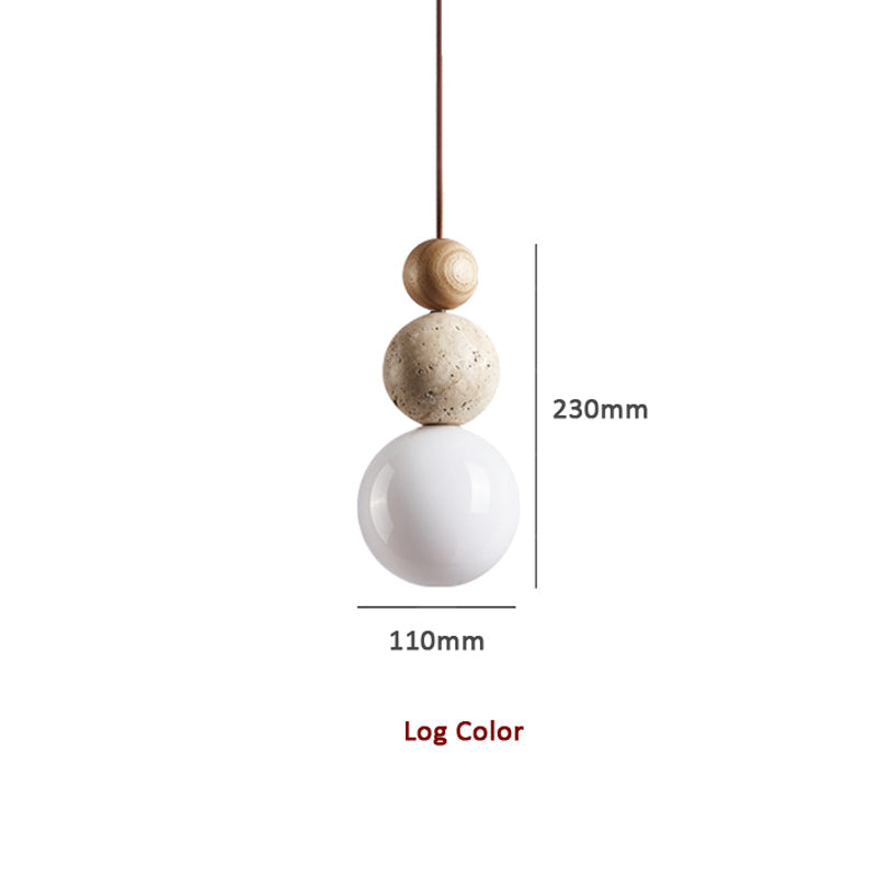 Pendant Light Travertine Stone - TOROID | Elegant Glow