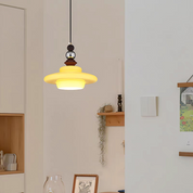 Pendant Light Beige Glass Medieval - VOLTIS | Elegant