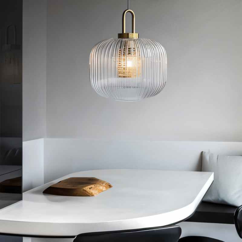Pendant Light Striped Glass - SELENE | Elegant Lighting