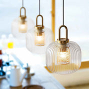 Pendant Light Striped Glass - SELENE | Elegant Lighting