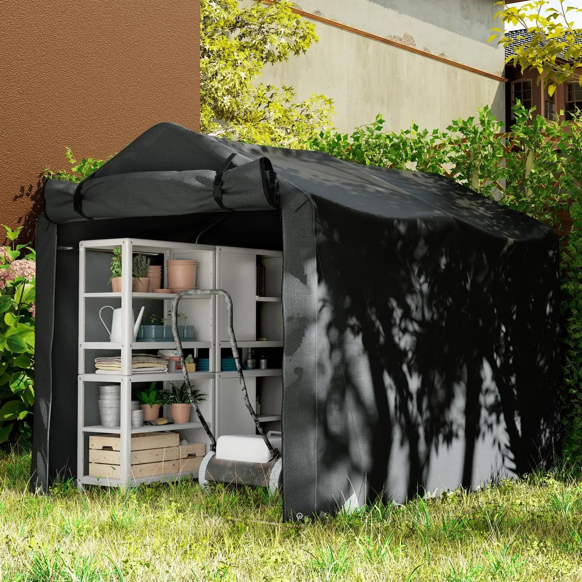 Octagonal Garden Gazebo, 8-Sided, 6.8×5 m, White Heavy Duty Metal Frame Outdoor Marquee Party & Wedding Canopy