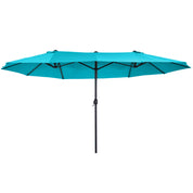 Double Garden Parasol 4.6m Outdoor Patio Sun Umbrella, Sky Blue