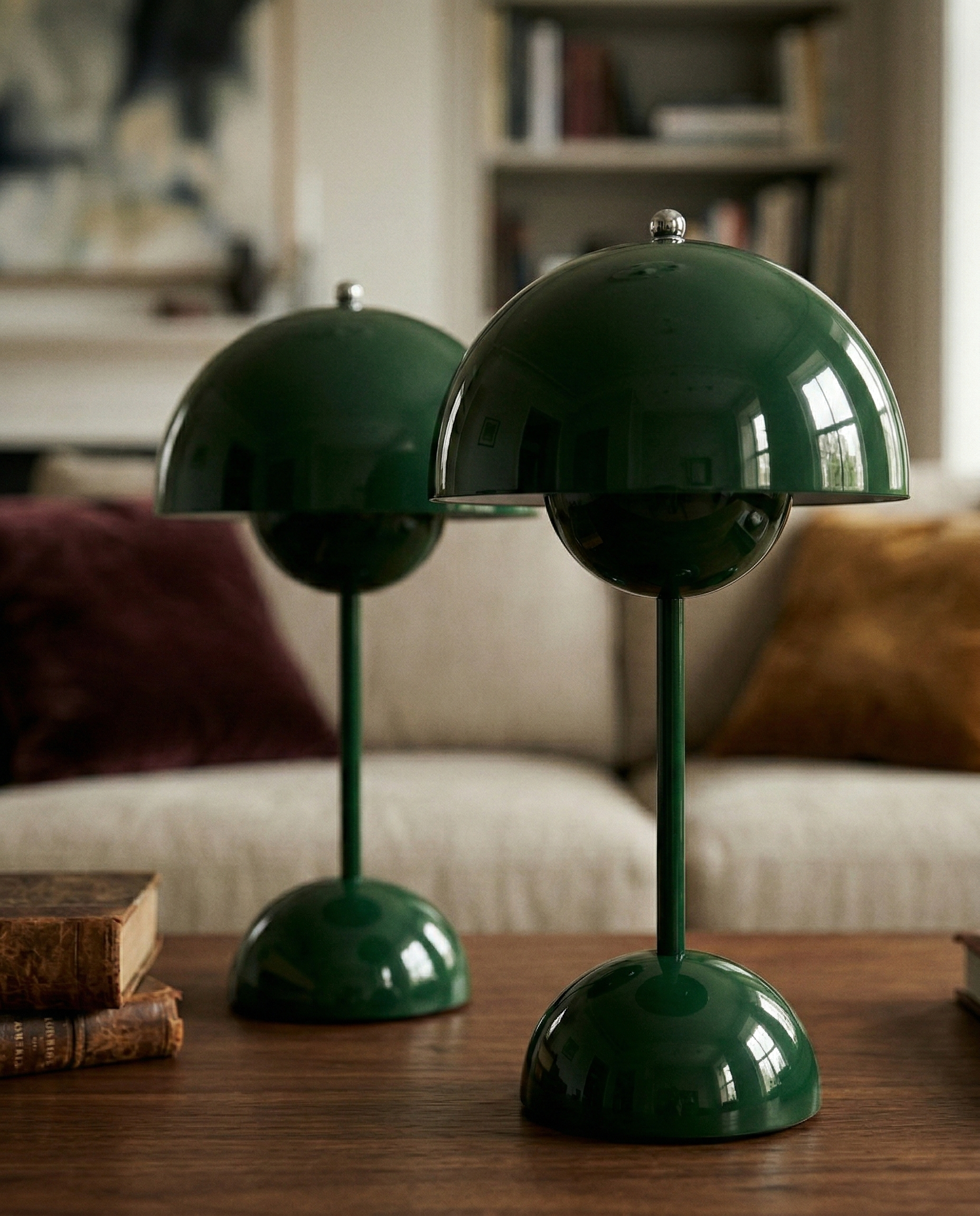 ODEN cordless designer table lamp in a warm, considered living room setting — DecoHarmonie