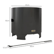 Smokeless Fire Pit Portable Wood Burning, 45cm, Black, Round Metal Bonfire Stove with Poker for Garden Camping