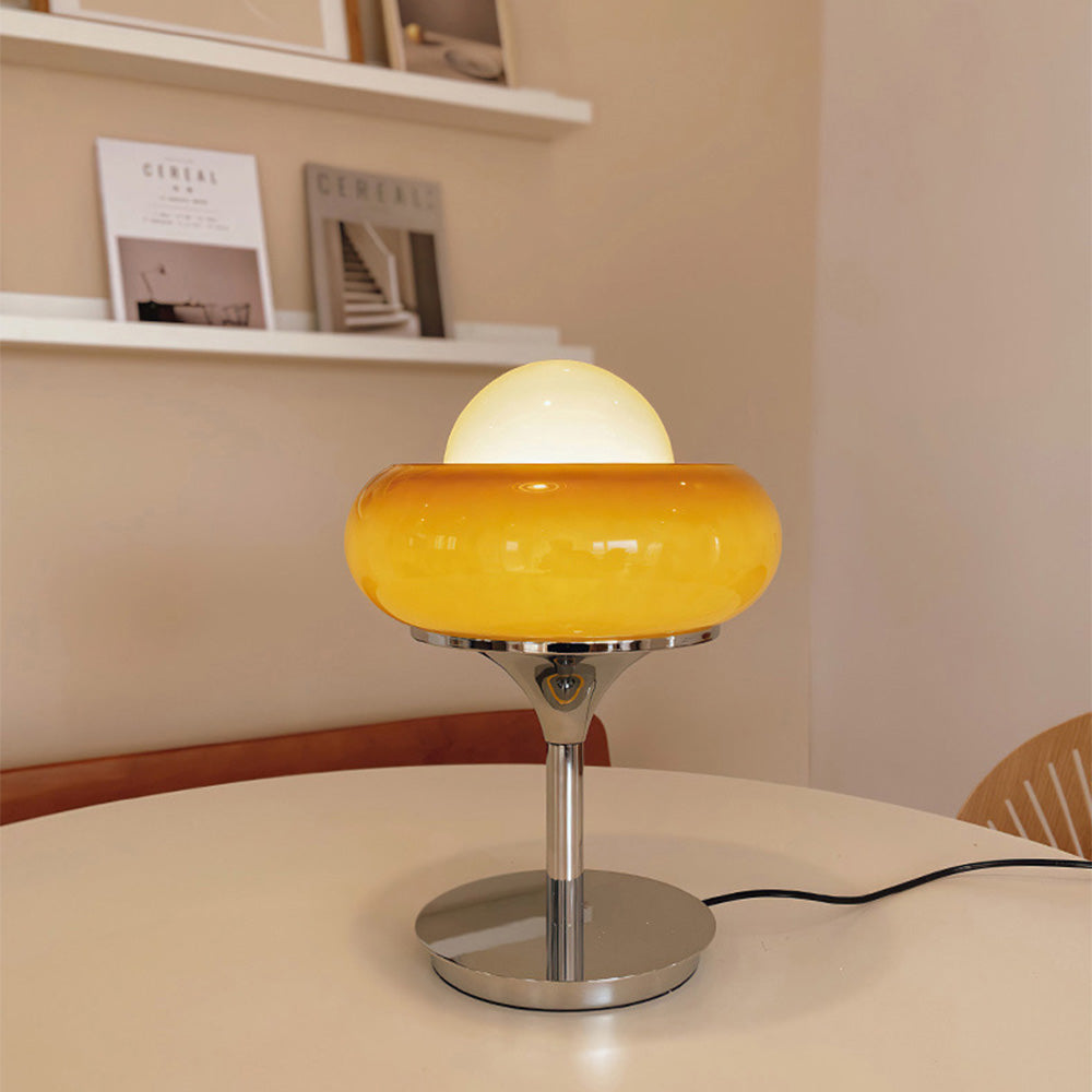 Table Lamp Yellow Glass - INTELX | Retro Charm
