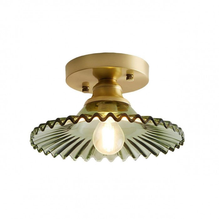 Ceiling Light Ribbed Glass - ASTRIX | Vintage Style