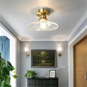 Ceiling Light Ribbed Glass - ASTRIX | Vintage Style