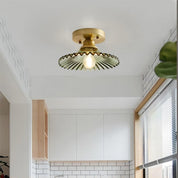 Ceiling Light Ribbed Glass - ASTRIX | Vintage Style