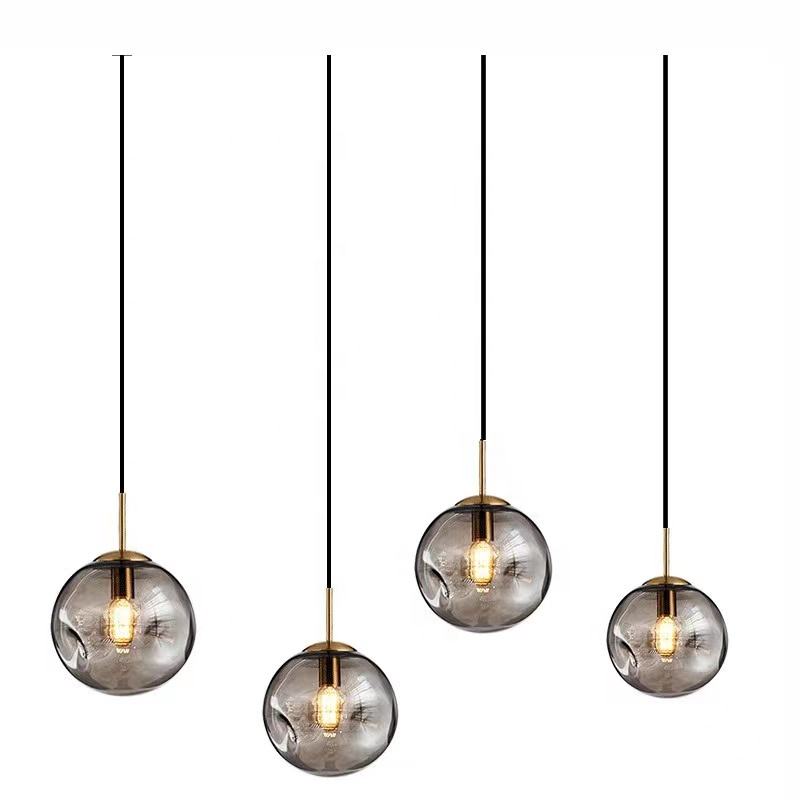 Pendant Light Smoky Gray Glass - OHMEXA | Warm Ambiance