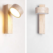 Wall Light Travertine Wood - ALKANE | Serene Glow