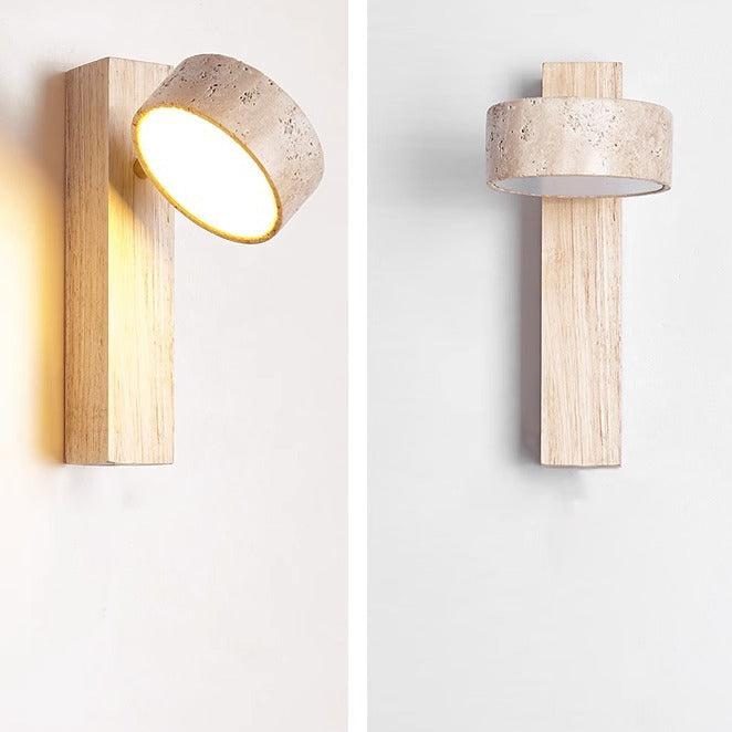 Wall Light Travertine Wood - ALKANE | Serene Glow