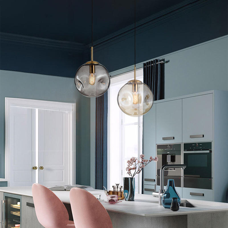 Pendant Light Smoky Gray Glass - OHMEXA | Warm Ambiance