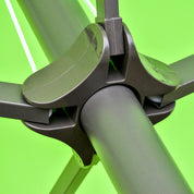 Double-Sided Sun Umbrella Canopy 4.6m Crank Shade with Cross Base, Green