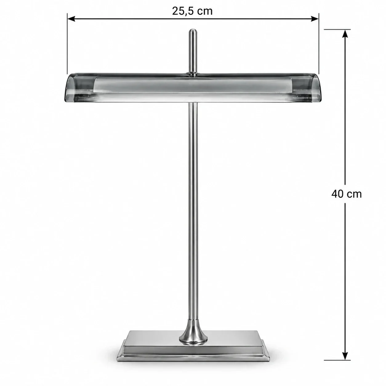 Masszeichnung – Gesamthöhe: 40 cm, Schirmbreite: 25,5 cm