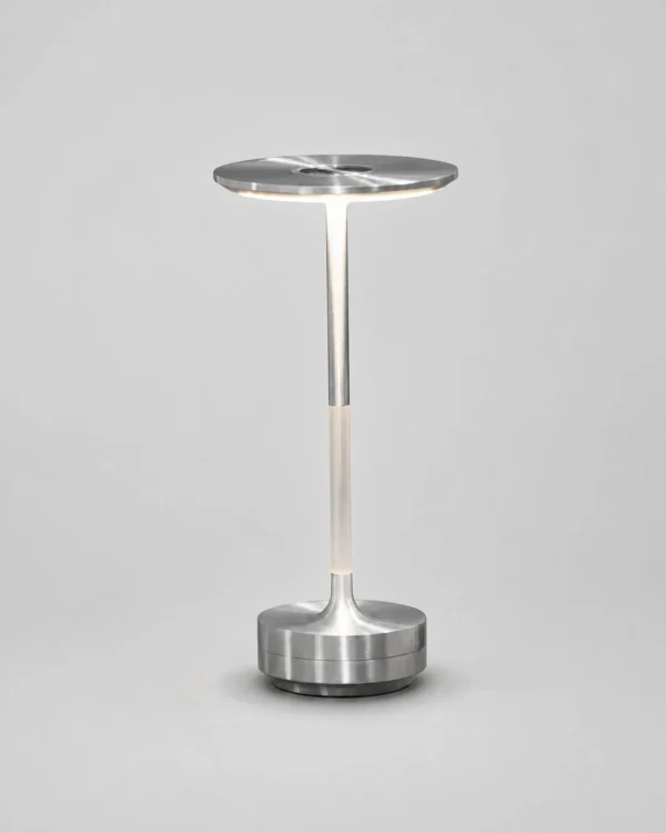 Akku-Tischlampe: Aluminium und Acryl mit Touch-Dimmung – LIRI