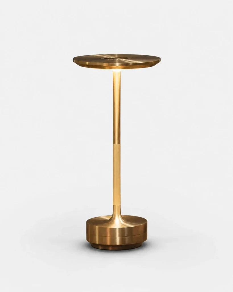 Akku-Tischlampe LIRI, Aluminium und Acryl mit Touch-Dimmung – Gold, Produktfoto