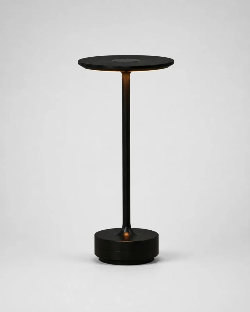 Akku-Tischlampe LIRI, Aluminium und Acryl mit Touch-Dimmung – Schwarz, Produktfoto