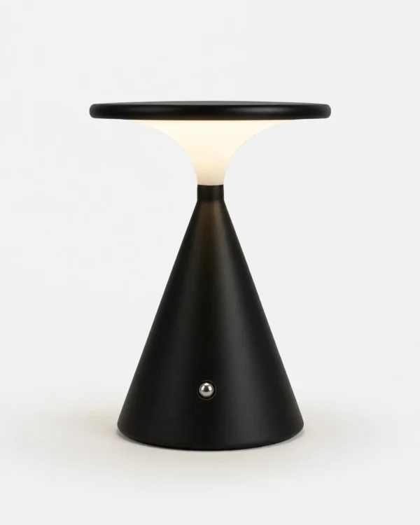 Akku-Tischlampe: skulpturales Aluminium mit Touch-Steuerung – VEGA