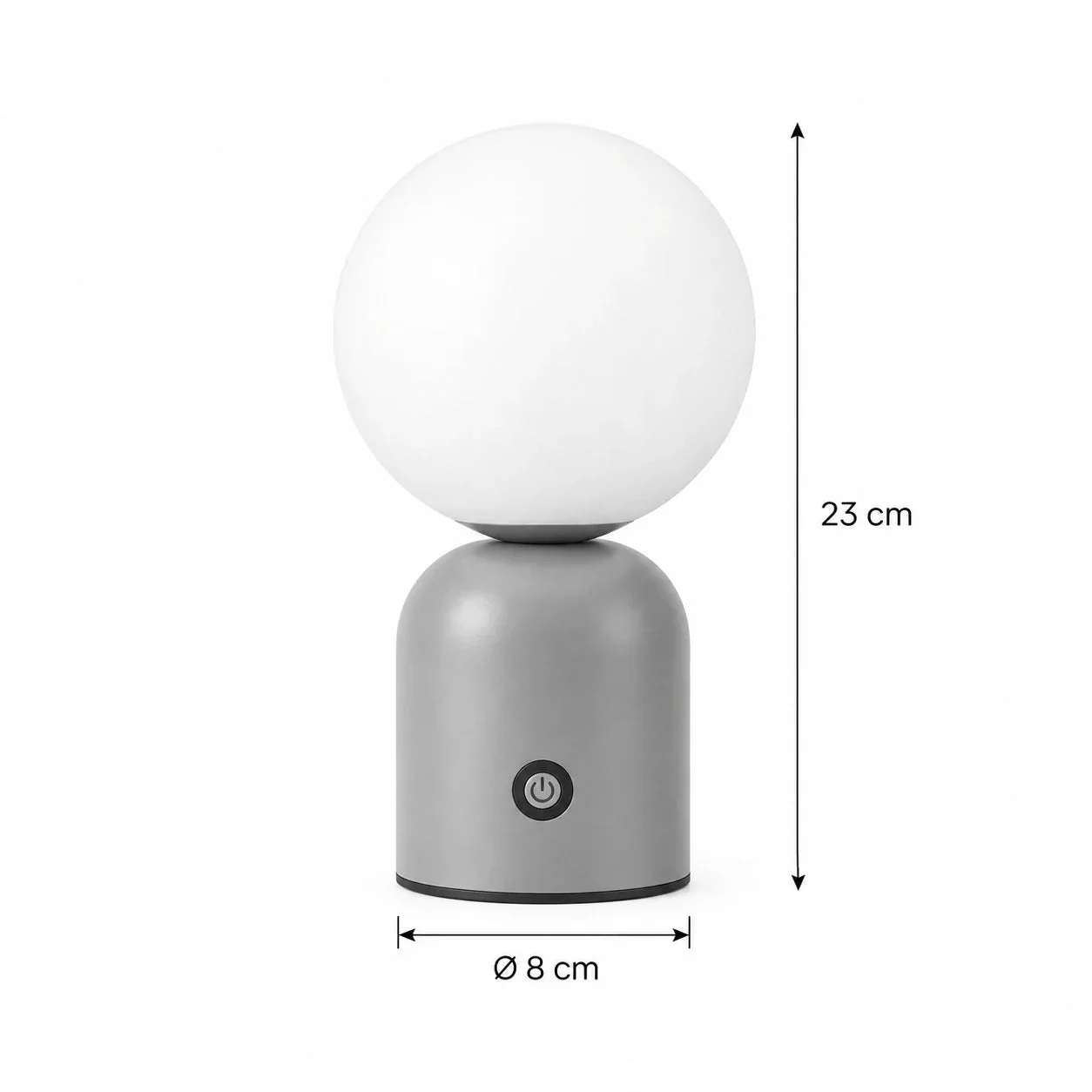 Masszeichnung – Höhe: 23 cm, Sockeldurchmesser: 8 cm