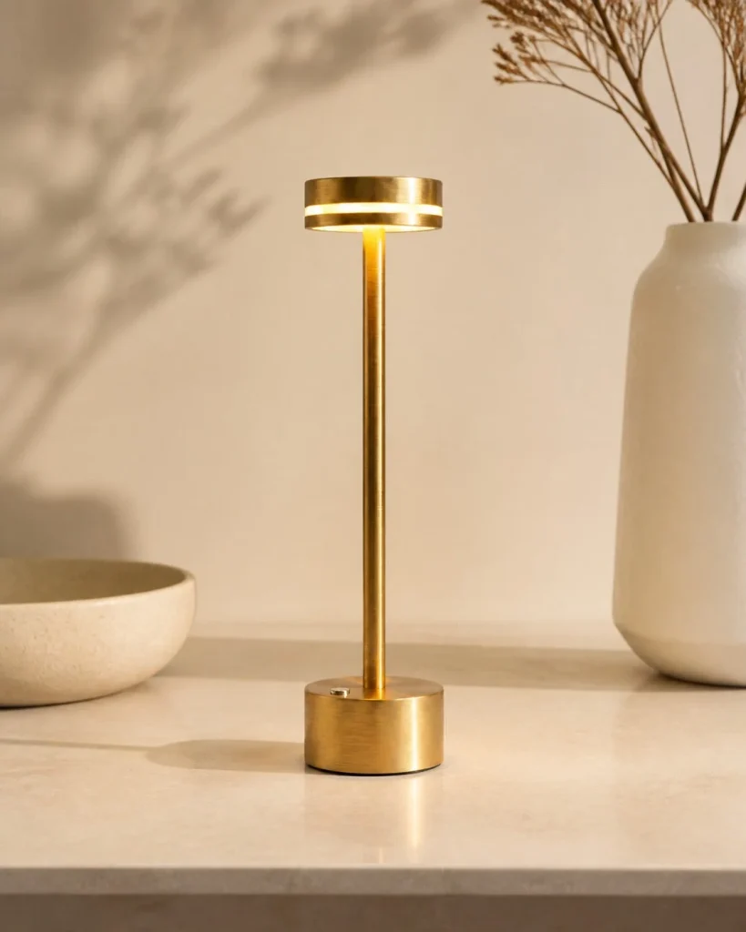 Akku-Tischlampe LYSA, minimalistische USB-Leuchte – Produktansicht