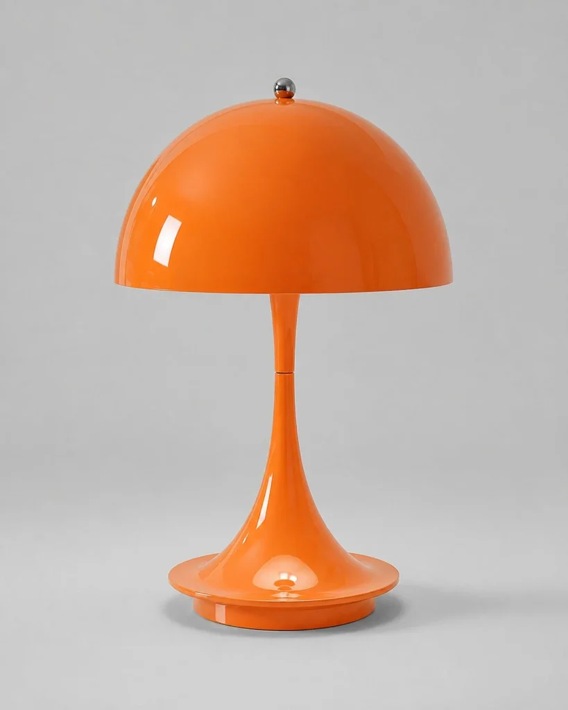 Akku-Tischlampe MIDO, Pilzform mit Touch-Bedienung – Orange, Produktfoto