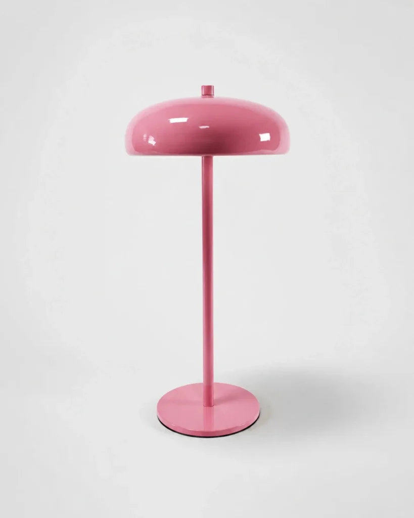 Akku-Tischlampe mit LED und Pilzschirm NARI – Rosa, Produktfoto