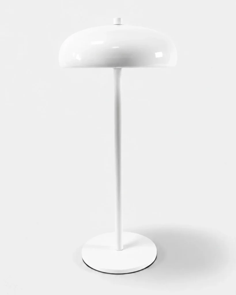 Akku-Tischlampe mit LED und Pilzschirm NARI – Weiss, Produktfoto