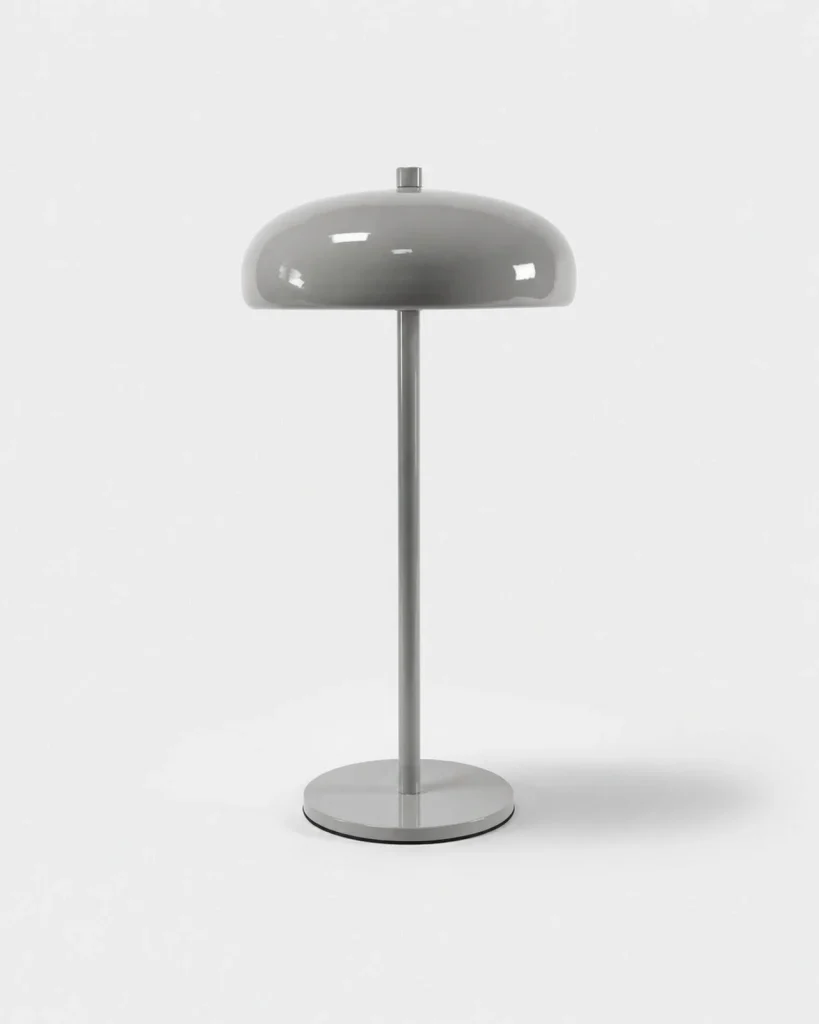 Akku-Tischlampe mit LED und Pilzschirm NARI – Grau, Produktfoto