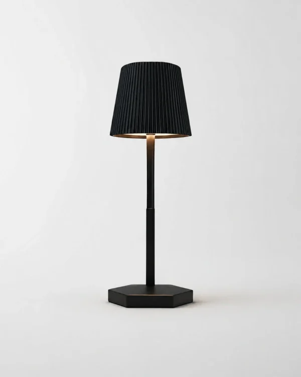Akku-Tischlampe: Plisseeschirm mit variablem Weisslicht – TOVI