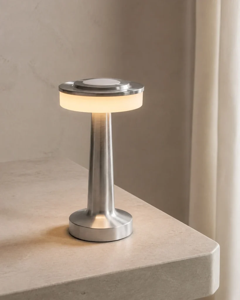 Akku-Tischlampe KARO, Retro-Stil mit Touch-Dimmer – Produktansicht