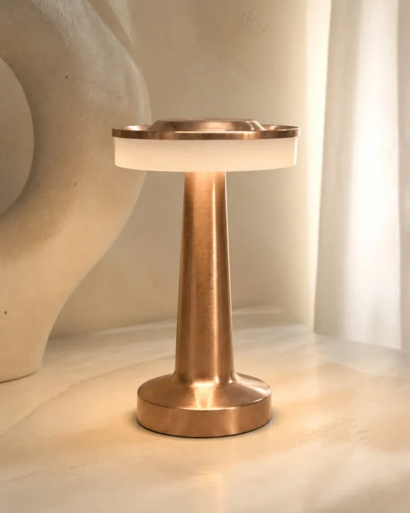 Akku-Tischlampe KARO, Retro-Stil mit Touch-Dimmer – Produktansicht