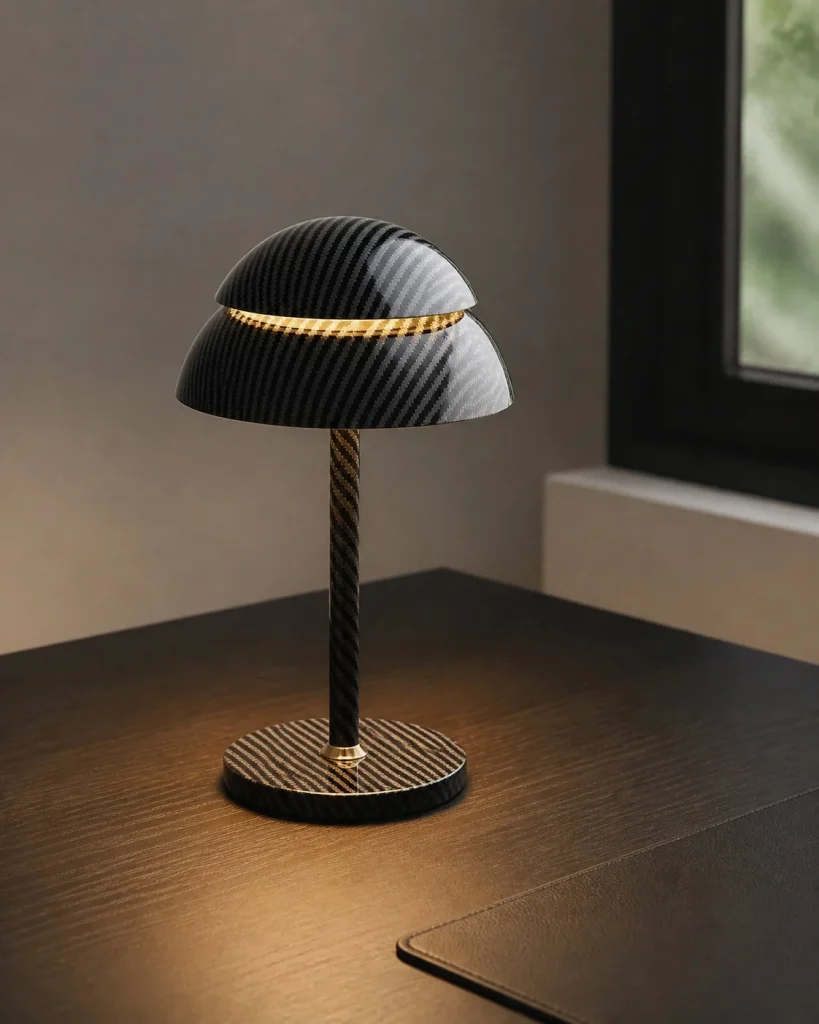 Akku-Tischlampe im skandinavischen Stil DESKA – an einem Arbeitsplatz