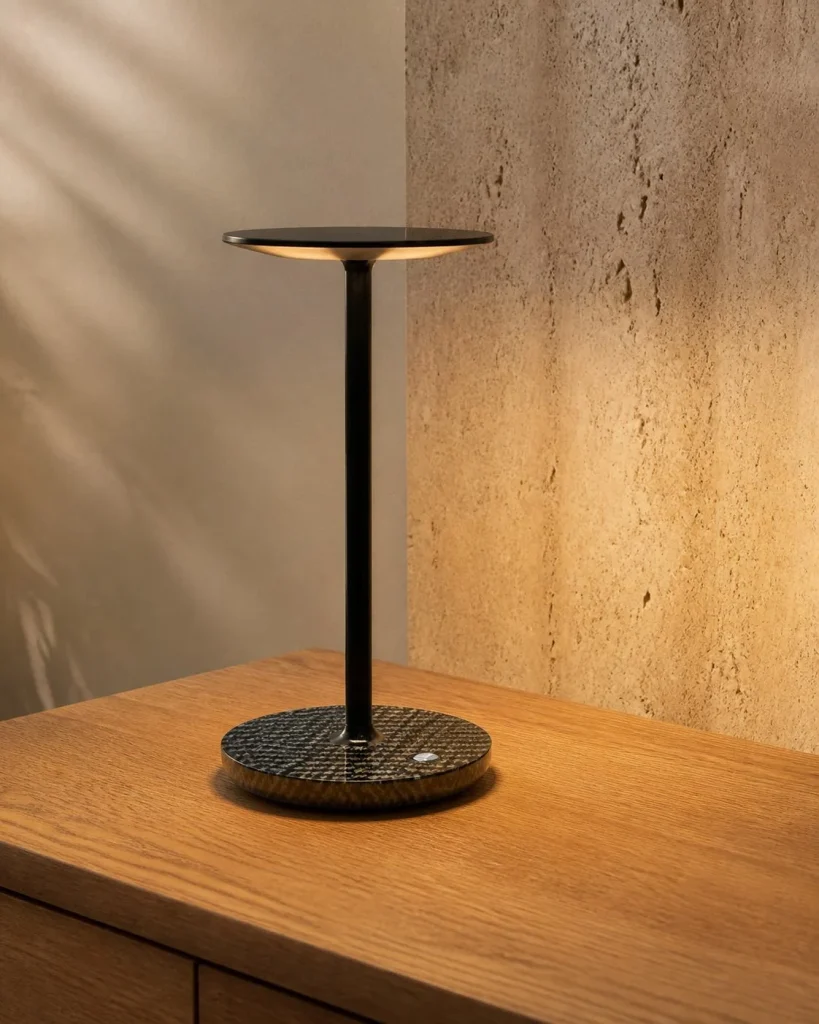 Akku-Tischlampe im skandinavischen Stil DESKA – in einem Wohnbereich
