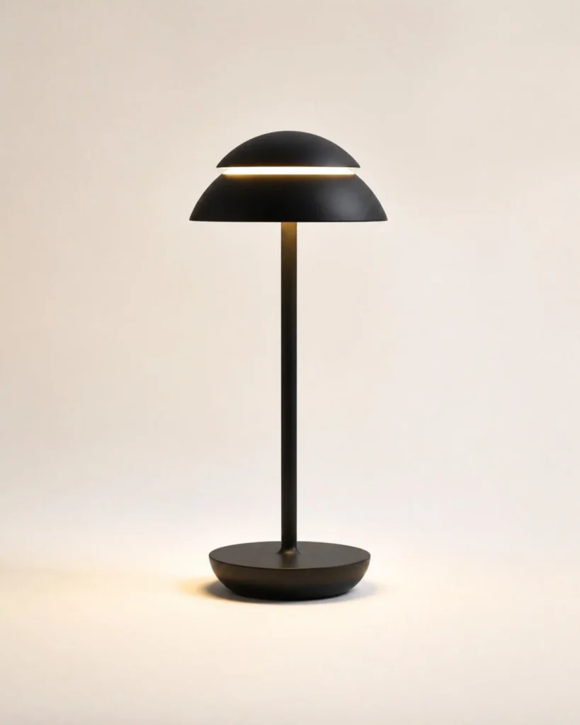 Akku-Tischlampe im skandinavischen Stil DESKA – an einem Arbeitsplatz