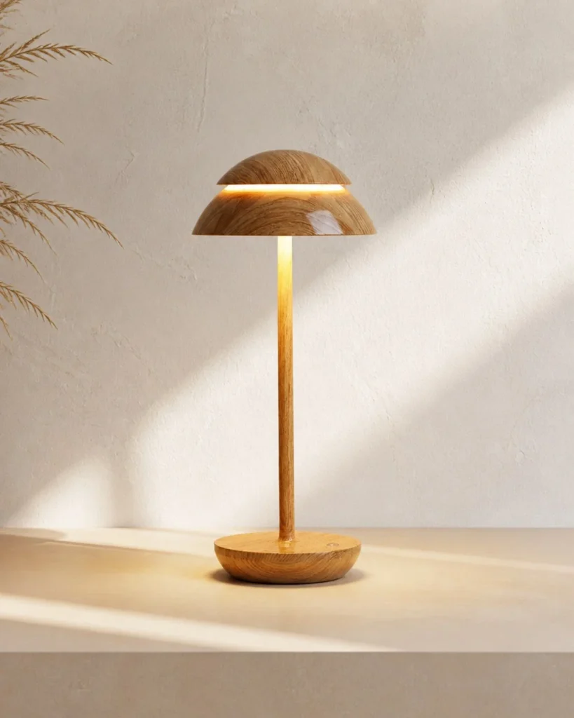Akku-Tischlampe im skandinavischen Stil DESKA – an einem Arbeitsplatz