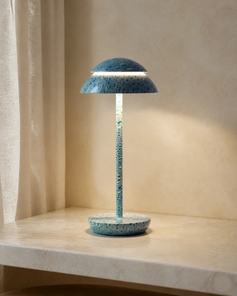 Akku-Tischlampe im skandinavischen Stil DESKA – an einem Arbeitsplatz