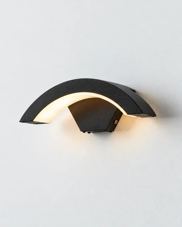 Applique da esterno YALTUI, applique ad arco in alluminio, IP65 – nero, bianco caldo, foto prodotto