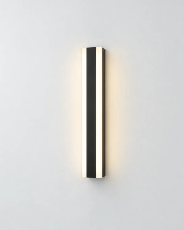 Applique da esterno RAFTO, applique LED lineare, IP65, RGB – alluminio nero con due strisce di luce, 30 cm, foto prodotto